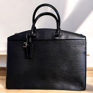 Louis Vuitton Vintage Black Epi Leather Logo Riviera Handbag